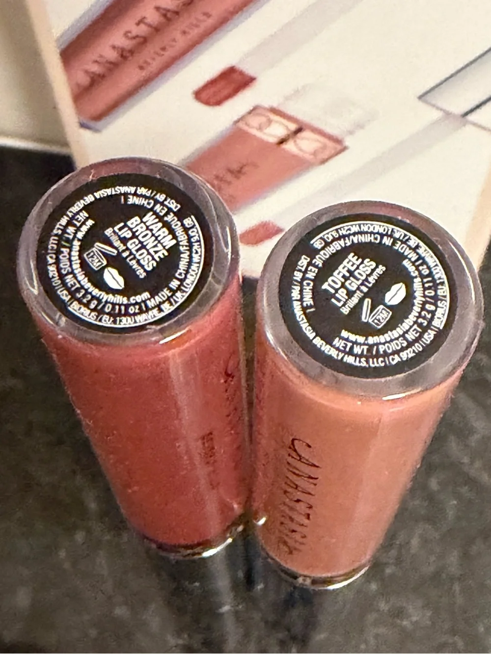 Anastasia Beverly Hills Lip Gloss Duo  - Warm Bronze & Toffee - New in Box